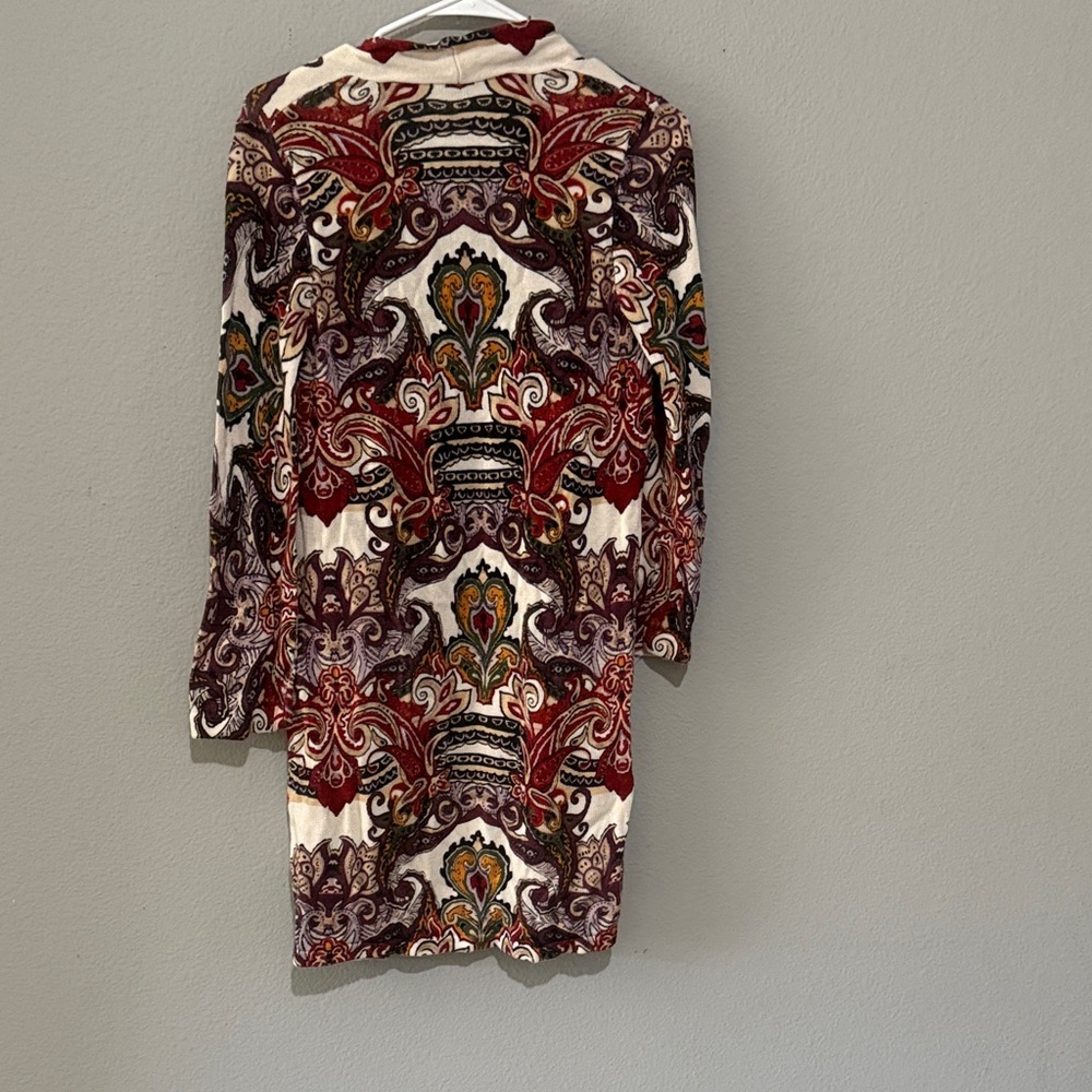 Chicos Paisley Open Front Cardigan lightweight beautiful color - Picture 7 of 9